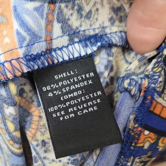 MSK Women's Paisley Mini Dress - Blue, Orange, Yellow - Picture 9 of 13